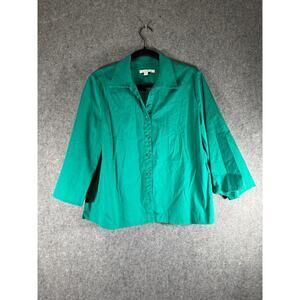 Chico's Green Boxy 3/4 Sleeve Blouse